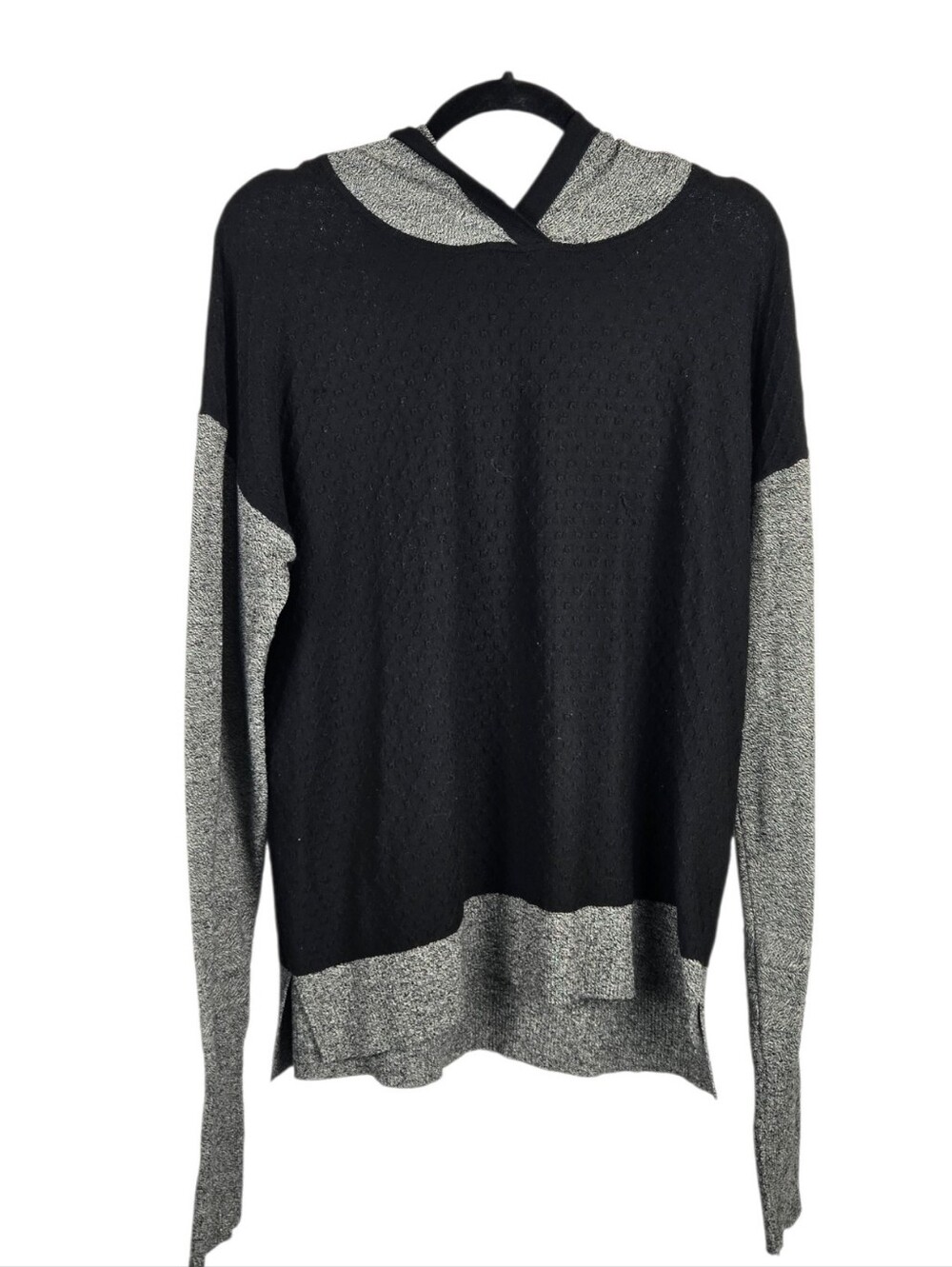 Smartwool Shadow Pine Hoodie Sweater Merino Wool Oversized Black Grey Small